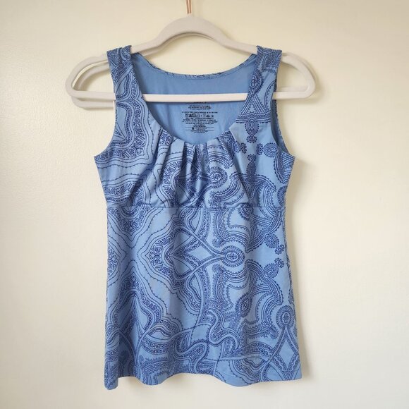 Patagonia Sleeveless Bandha Top in Blue Paisley Size Small - Picture 1 of 5